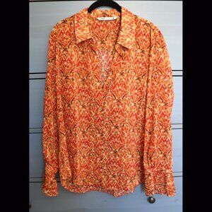 Zara Sheer Print Blouse - Size XL